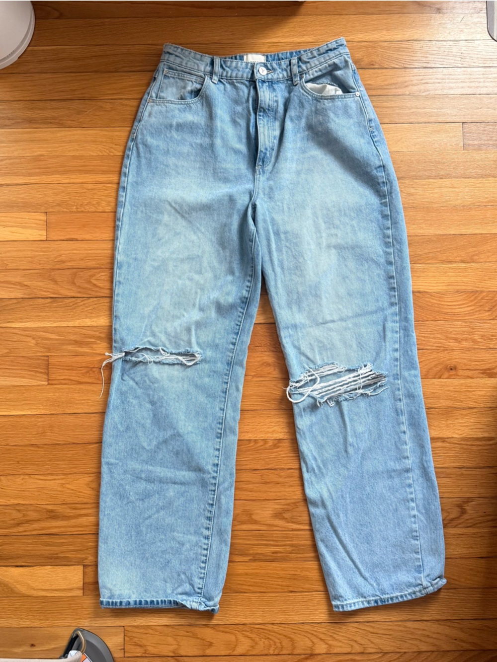 Abrand Light Blue Distressed High-Waist Jeans